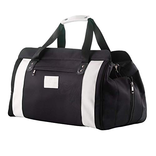 Saint Maniero Bolsa de Gimnasio Mujer Premium Bolsa Deporte Mujer Gym Bag Women Yoga Bag Bolsa de Yoga Sports Bag Women Dance Bag Bolsa Deportiva Mujer Gym Bag for Women (Blanco)