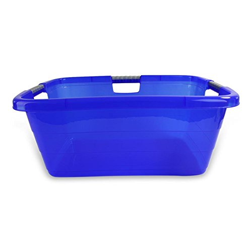 HC-Handel 930087 Wanne aus Kunststoff ergonomisch mit Griffen 40 Liter blau oder weiß - 5