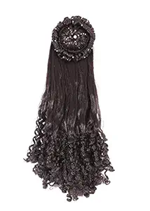 Shivarth Curly/Wavy Juda Wig for Women And Girls, Juda Accessories for Women and girls, Hair Extension 20-21 Inches (Black)