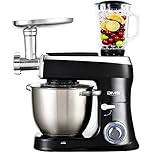 DMS 3in1 Küchenmaschine Rührmaschine 7,5 Liter Knetmaschine Edelstahlschüssel Spritzschutz StandMixer Ice Crusher Fleischwolf Teigkneter 6-stufige Geschwindigkeit 2100 Watt Schwarz KMFB-2100 (Schwarz) DMS 3in1 Küchenmaschine Rührmaschine 7,5 Liter Knetmaschine Edelstahlschüssel Spritzschutz StandMixer Ice Crusher Fleischwolf Teigkneter 6-stufige Geschwindigkeit 2100 Watt Schwarz KMFB-2100 (Schwarz)