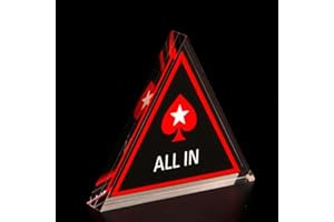 BETTECSO All in Poker Button Dealer red Spade Dreieck All in Poker-Taste, schwarz und rot, aus Acrylglas, Sterne, roter Pik Stars