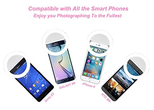 Selfie Light  MindKoo 36 LED Flash Anillo Selfie Clip de Ring Fill Luz Autom  tico Autofoto Speedlite Port  til Mini Spot Luz de Relleno para iPhone 7 6S  Xiaomi 5  Huawei P8  Samsung Note 5  etc