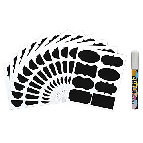 Preisvergleich Produktbild 20pcs Wiederverwendbare Tafel Etiketten Craft Zimmer löschbare Beschriftung Dekorative Tafel Aufkleber Set Wasserdichtes Tafel Aufkleber (A Pen im Lieferumfang enthalten)