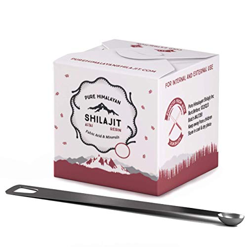 Altai Shilajit Resin from Pure Himalayan Shilajit ® - Measuring Spoon, 330 Servings / 50gm, 100% Pure Siberian Mumio, Natural Source of Fulvic Acid and Minerals ...