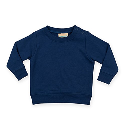 Larkwood Baby Unisex Crew Neck Sweatshirt With Shoulder Poppers (6/12mths) (Navy)