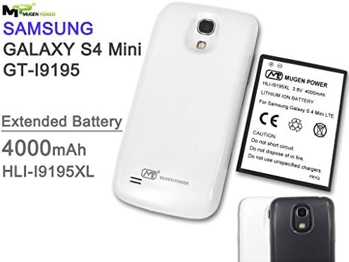 Samsung Galaxy S4 Mini LTE i9195 / Sprint SPH-L520 / S4 Mini i257 Mugen Power - 4000mAh Extended Battery with Black Color cover (NFC Supported) **Only Suit for S4 Mini LTE Version**
