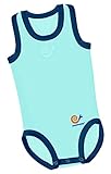 Mebby Body Up Light Unisex Baby Grow Sleeveless Sporty Racer Back Vest Light Blue and Dark Blue 0-3yrs