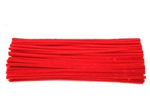 Preisvergleich Produktbild 100er Pack 6mm Rot Chenille Rohr Reiniger