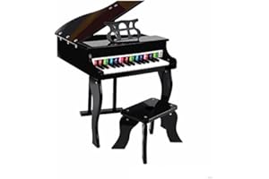 G4RCE® Children's Kids Classic 30 Keys Grand Piano Educational Musical Instrument Kids Wooden Piano Toy Set Best For Birthday Xmas Gift (Black)