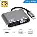 Produktbild SOOTEWAY USB C auf HDMI VGA Adapter, 2 in 1 Typ C zu HDMI+VGA Adapter Kompatibel mit Apple MacBook Pro 2018/2017, iMac 2017, MacBook, Galaxy Note 9/S9/S8/Huawei P20/Pro usw.(Thunderbolt 3 kompatibel)