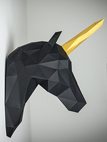 papertrophy 3d Unicorno Nero Oro