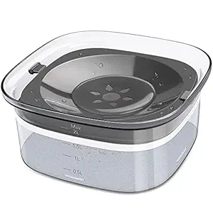 UPSKY Dog Water Bowl Slow Water Feeder 70oz Clear Dog Bowl No Spill Pet Water Dispenser 2L Visible Water Level Slow Drinking Bowl for Dogs and Cats