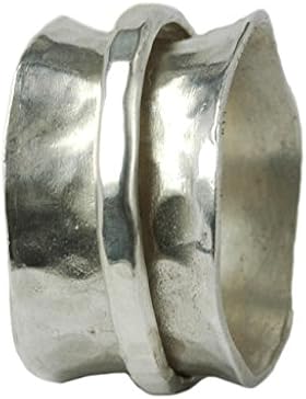 Breiter gewölbter Ring 925er Silber mit beweglicher Ringschiene