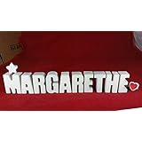 Beton, Steinguss Buchstaben 3 D Deko Schriftzug Namen MARGARETHE als Geschenk verpackt! Ein ausgefallenes Geschenk zur Geburt, Taufe, Geburtstag oder auch zu anderen Anlässen.