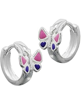 Ohrring Schmetterling für Mädchen pink lila 925 Silber Kinderschmuck