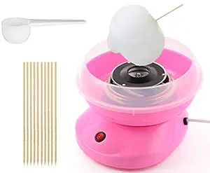 Friza Electric Sugar Floss Homemade Cotton Candy Maker Machine with Candy Sugar Spoon and 10 Bamboo Sticks (Multicolor)