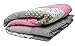 Produktbild Mondkind Baby Krabbeldecke | groß und gepolsterte Babydecke als Spieldecke & Laufgittereinlage im Patchwork Stil | weich für Kinder | in 120 x 120 cm in grau/pink rosa