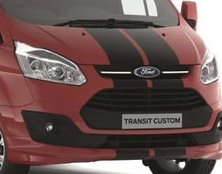 MATT BLACK FORD TRANSIT CUSTOM BONNET STRIPES
