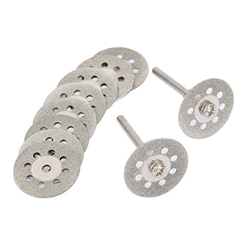 Blulu 22 mm Mini Gelochte Trennscheiben Diamant Schneidscheiben Ann Arbor Schäfte, 12 Stück - 5