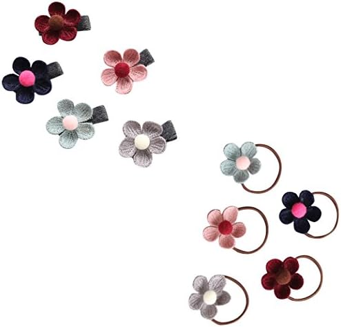 Pengduo 10pcs Baby Girls Hair Bows, Hair Clips, Hair Tie Bands Ropes Wool flower