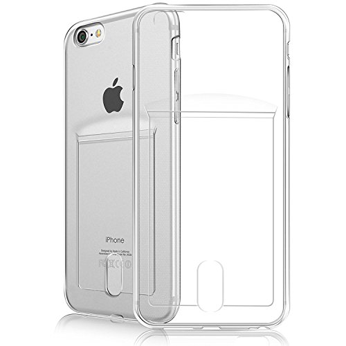 FOGEEK iPhone 7 Hülle, Weiche TPU-Gel-Abdeckung, Ultra dünn Klar TPU Hülle Stoßfest Flexibel Stoßstange mit Kartenschlitzhalter Weich für iPhone 7,iPhone 8 - Transparent