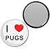 I Love Pugs - 77mm Round Compact Mirror