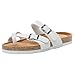 Produktbild Unisex-Erwachsene Pantoletten Damen Peeptoe Zehentrenner Flach Flip Flops Römische Schuhe Herren Classic Madrid Birko-Flor Big Buckle Zehentrenner Zehenslipper Strandschuhe Hausschuhe für Frauen