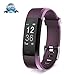Produktbild Fitness-Tracker von Yuanguo, Smart-Band, Fitness-Armband, Herzfrequenz-Monitor, Schritt-, Kalorien- Entfernungszähler, Schlafmonitor, lila