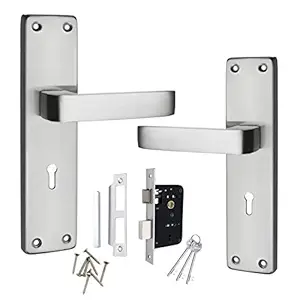 DECO 10005 Ky Mortise Door Handle Set with Lock Body | 3 Key | 6 Lever Double Stage Lock for Door, Bathroom, Bedroom, Kitchen