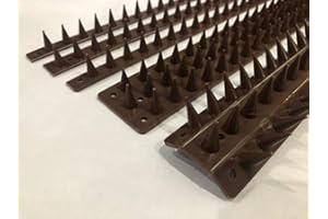 Prikkastrip Eco Fence Wall Spikes Garden Security. Anti-Climb Cat And Bird Deterrent Intruder Deterrent. Made In The UK Pigeon Spikes Pest Control For Gardens - Brown 10 Pack - 5M to 15M