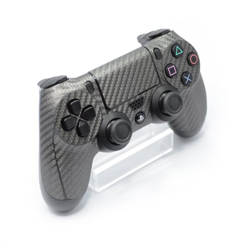 Preisvergleich Produktbild CONTROLLER Metallic Grau, 3D Texturierte Kohlefaser, Zubehör, Aufkleber, Schutzfolie für Playstation 4 PS4