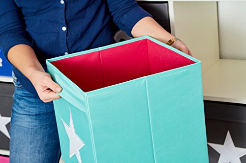 STORE.IT 671657 Ordnungsbox offen, Aufbewahrungsbox, passend für Kallax, Expedit, Polyester, 33x33x33cm,, rosa mit weiÃŸem Herz - 4