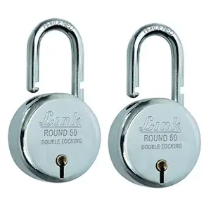 Link Round Steel Lever Bcp 50mm (Silver, Pack of 2)