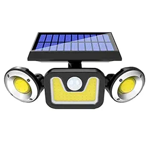 Solar Light for Home 83 COB LED Solar Wall Lamp IP65 Waterproof Outdoor Street Lamp 3 Heads with 360? Wide Angle Adjustable 3 Modes Motion Sensor Lights Security Lighting for Garden Patio Path Yard