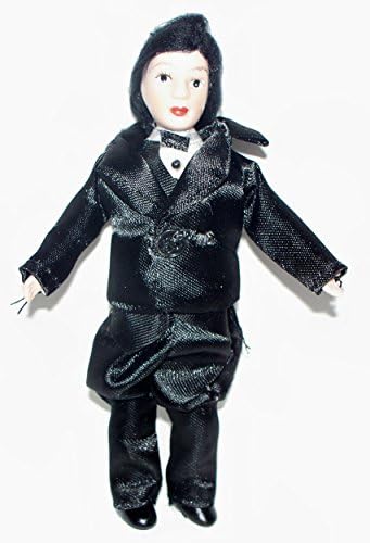 ALBERON Dolls House Miniature 1:12th Scale Gentleman Dressed In Black