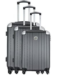 LES PTITES BOMBES Set de 3 trolleys rígidos BD-5941 Gris Oscuro