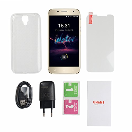UHANS A101S Android 6.0 5.0 pulgadas 3G Smartphone MTK6580 Cuadrángulo 1.3GHz 2GB RAM 16GB ROM Proximity Sensor Bluetooth 4.0 Dual SIM Card Dual Standby (oro) - UHANS