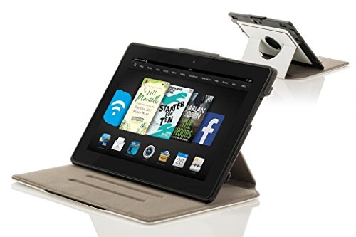 Forefront Cases® Neue Leder Drehbar Hülle / Tasche / Case / Cover für Amazon Fire HDX 8.9 Tablet (November 2014) – Rundum-Geräteschutz und intelligente Auto-Sleep-Wake-Funktion mit 3-JAHRES-GARANTIE VON Forefront CASES – inkl. Eingabestift - 3