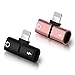 Produktbild Nellmo 2 in 1 Mini-Ladeadapter + Audio-Kopfhörer-Adapter, kompatibel mit iPhone 7/7 Plus, iPhone 8/8 Plus, iPhone X, alle iPads, iPods, iOS-Systeme, inklusive iOS System 0.38 inch x 1 inch Black+Pink