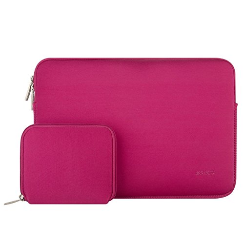 MOSISO Wasserresistente Lycra Laptop Hülsen Beutel Abdeckung für 13-13.3 Zoll MacBook Pro, MacBook Air, Notebook mit kleinem Kasten Fall, Rose Rot