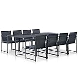 🌴 Conjunto de muebles de jardín de verano: Este mobiliario de jardín incluye una mesa de alta calidad y 8 sillas con cojines para asientos, y atraerá todas las miradas de su jardín, balcón o terraza.