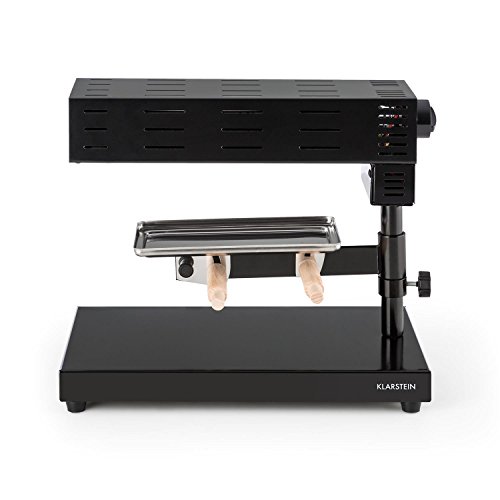 Klarstein Appenzell 2G Schweizer Raclette Grill Käse-Raclette Tischgrill (600 Watt, Standgerät, höhenverstellbar, schwenk- kippbar, Temperaturregulierung) schwarz - 4