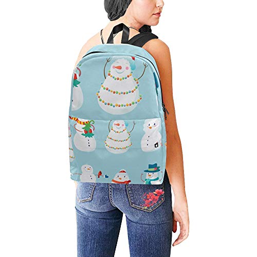 Preisvergleich Produktbild Weißer Schneemann Winter Maskottchen klassischer Netter wasserdichter Laptop Daypack sackt Schulehochschule Rucksack Rucksäcke Bookbag für Kinderfrauen EIN Männer Reisen mit Reißverschluss innerer
