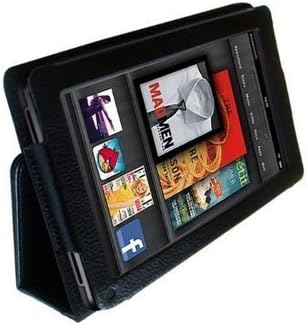 Executive Multi Function Leather Case Cover For Amazon Kindle FIRE (not for HD version) and Flip Stand Wallet With FREE Capacitive Stylus Pen and Screen Protector (Black)