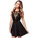 Produktbild MOIKA Damen Kleid, New Frauen Sommer Casual Backless Prom Cocktail Spitze Kurzes Minikleid(S,Schwarz)