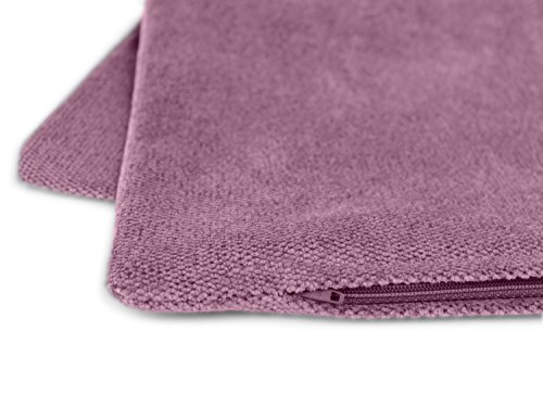 Hochwertige Kissenhülle mit samtig-weichem Chenille-Touch und dezentem Design – erhältlich in 14 modernen Farben und 3 verschiedenen Größen, 60×60 cm, altrosa - 6