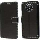 Motorola Moto G5S Hülle, Mobest Moto G5S Lederhülle, Ledertasche Wallet Brieftasche Tasche Schutzhülle mit Magnetverschluss Kartenfach Standfunktion für Motorola Moto G5S - Schwarz