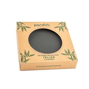 pandoo Bambus Teller 6er-Set - BPA-frei &amp; lebensmittelecht | Picknick &amp; Camping Geschirr | f&uuml;r den t&auml;glichen Gebrauch, sp&uuml;lmaschinenfest und stapelbar