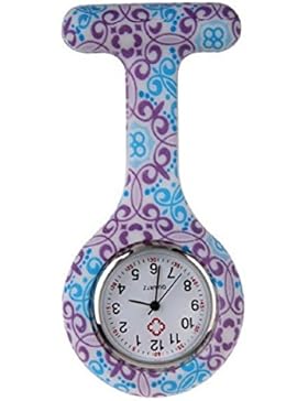 Meily Quarz-Taschenuhr für Krankenschwestern mit rundem Zifferblatt, Silikon