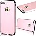 Produktbild GrandEver iPhone 7 Plus Hülle Hartschale 2 in 1 Grad Schutz Hardcase Einfarbig Rückschale Schutzhülle Bumper Klar Dünne Ultra Slim Rückseite Clear Case Matte Cover Handy Tasche Premium Handyhülle für iPhone 7 Plus Backcover - Rosegold